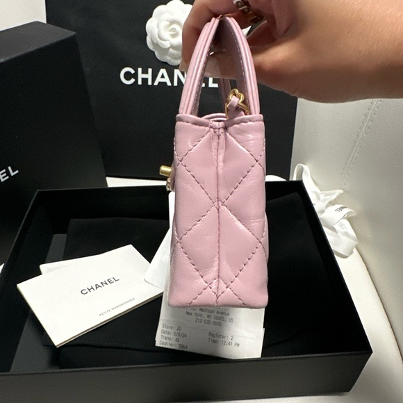 Chanel 24A nano mini Kelly bag pink purple lilac new with box RECEIPT - Picture 6 of 13